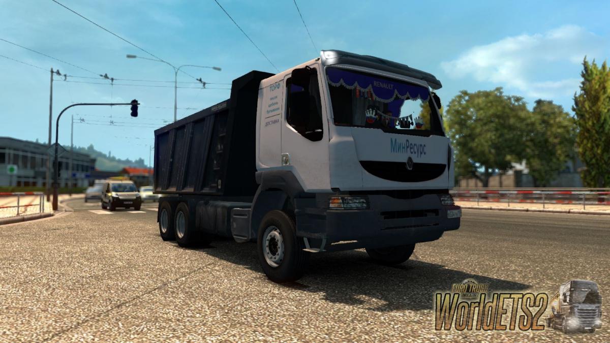 Renault Kerax Dump Truck With Cart Trailer For Euro Truck Simulator 2