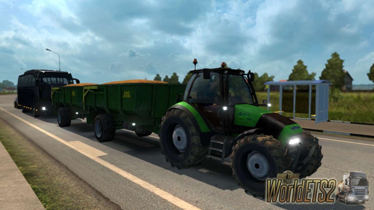 Tractor with trailer in traffic for Euro Truck Simulator 2