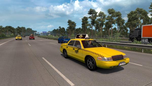 Yellow taxi mod in traffic for ETS 2