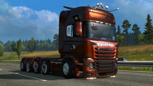 Мод тягача Scania illegal V8 для ETS 2