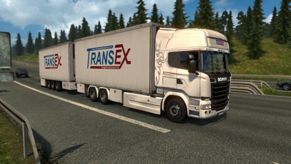 Transport mod with BDF trailers in traffic for ETS 2